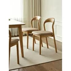 Cadeira de mesa de jantar de madeira maciça 2026 novo estilo encosto doméstico Log saco macio cadeira High-End restauran