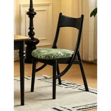 Cadeira de jantar de madeira maciça Cadeira doméstica com orelha de gato Luz Luxo High-End Feeling Mesa de chá Banco ded