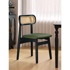 Cadeira de mesa de jantar de madeira maciça francesa encosto cadeira de jantar lazer Medieval casa Rattan cadeira Retro