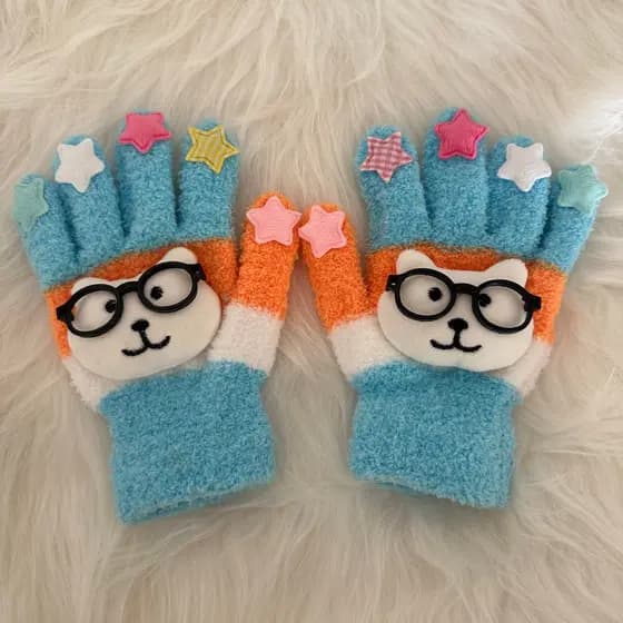 Alma melhor amigo // luvas de urso autodeprecating pelúcia bonito dos desenhos animados luvas de pelúcia quente estudant