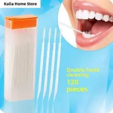 Novo tipo de grau alimentício dupla cabeça osso de peixe plástico palito escova Carry-on doméstico Interdental ferrament