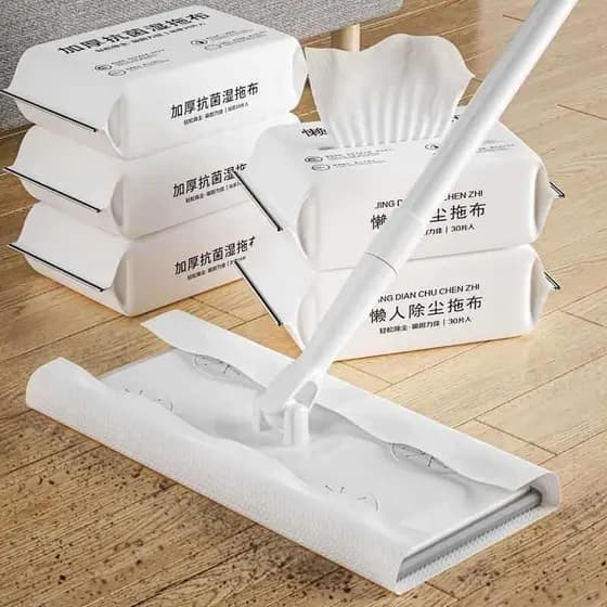 Esfregão de papel eletrostático para remoção de poeira, esfregão descartável para limpeza de piso, toalhetes úmidos dedi