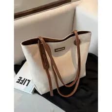 Bolsa Tote feminina verão novo estilo Casual bolsa de lona de grande capacidade Commuter moda All-Match bolsa de ombro c
