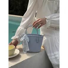 High-End Bowknot 2026 novo estilo suave doce diamante verificado cesta de vegetais saco feminino nicho portátil bolsa de