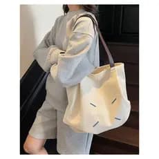 Bolsa Tote feminina Casual simples bolsa de lona grande capacidade classe Commuter Out All-Match zíper bolsa de ombro me