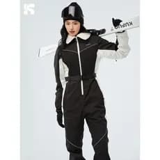 Cool Peak Liuguang Terno de esqui de uma peça feminino inverno novo estilo à prova d'água jaqueta de neve profissional c