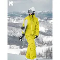 Legal pico terno de esqui 2025 novo estilo jaqueta de neve calças de neve mulheres homens jaqueta superior única placa d