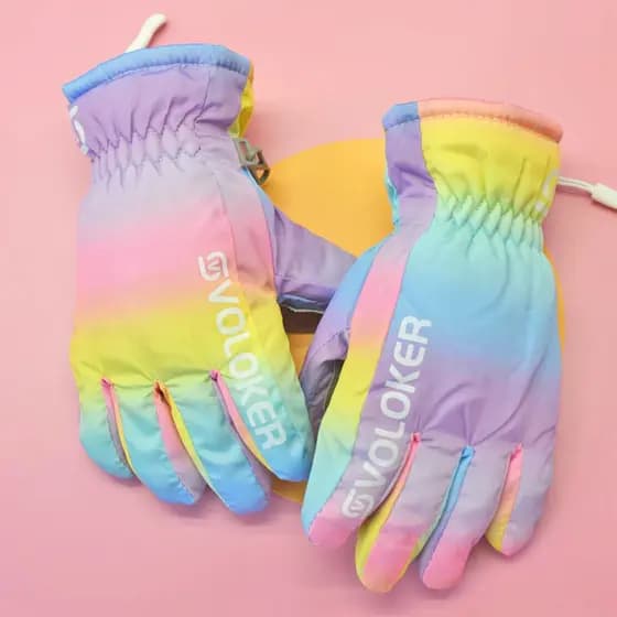 Crianças luvas de esqui inverno profissional quente engrossado tela sensível ao toque ciclismo meninos meninas jogar nev
