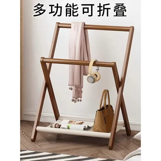 Cabide de cabeceira chão doméstico cabide de madeira maciça quarto noite dormir cabeceira rack de armazenamento de roupa