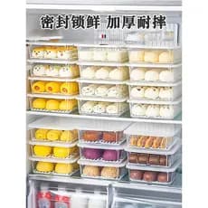 Caixa de armazenamento de pão cozido no vapor para geladeira, bolinho de pão cozido no vapor, caixa congelada para mante
