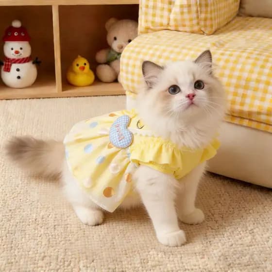 Bonito gatinho cães Anti-fiapos estilo ocidental roupas primavera verão estilo fino Muppet gato colete Pet princesa saia