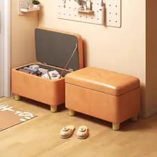 Banqueta de armazenamento multifuncional, banco pequeno para troca de sapatos, porta doméstica, banco longo, banco baixo