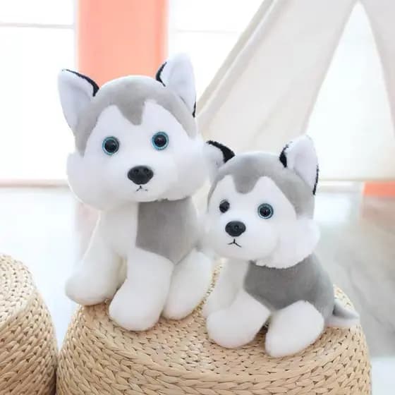 Hailiwei Simulação Animal Teddy Husky Boneca Filhote de Cachorro Presente de Aniversário Boneca de Brinquedo de Pelúcia