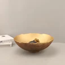 Moderno simples dourado lichia padrão Metal bandeja de frutas decoração ornamentos sala estar mesa café restaurante deco