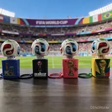 Chaveiro da Copa do Mundo com botão sonoro, lembrança luminosa, Copa Hércules, pingente criativo para fãs de futebol, pe