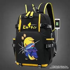 Mochila Escolar Pikachu para Homens e Mulheres, Bolsa de Ombro para Crianças, Mochila Escolar de Moda para o Ensino Fund