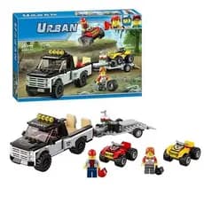 360 peças de blocos de montar Lego, modelo de caminhão de reboque, caminhão de camping, ônibus, iate, educação científic