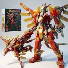 500 peças de blocos de montar Lego, série Mecha, robô guerreiro transformável, modelo de besta mítica para educação de m