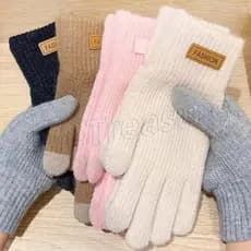 Luvas De Dedo Inteiro De Malha Quente De Inverno-Para Ciclismo Ao Ar Livre , Equitação-Luva Unissex Macia E Confortável-