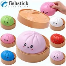 FISHSTICKA Bolinhos Brinquedo Mole , Com Vaporizador Macio Fidget Dumpling Sensorial , Pão Realista