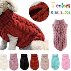 Suéter de Moda para Cães de Estimação - Unissex para Gatos e Cães, Vestuário Quente de Cor Sólida com Tricô Torcido, Sué