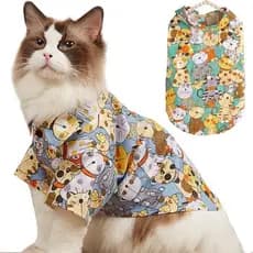 Camisas para Cães, Roupas de Verão para Praia, Colete para Animais de Estimação, Camiseta Floral Havaiana para Cães e Ga
