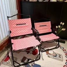 Rosa estilo legal contraste cor ao ar livre cadeira dobrável portátil cadeira de acampamento doméstico praia acampamento