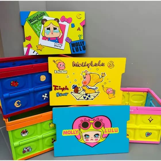 Ano novo molly molly cesta caixa de armazenamento sala estar casa criativo escritório dobrável caixa armazenamento