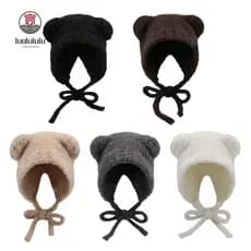 LUOLULULU Chapéu De Inverno , Boné Fofo De Proteção De Ouvido Com Orelhas De Urso À Prova De Vento De Ciclismo De Lã For