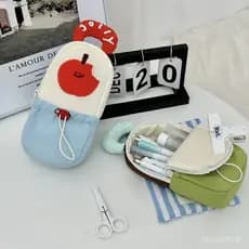 Estojo De Lápis Com Cordão Bonito Dos Desenhos Animados-Bolsa De Pé De Grande Capacidade Para Estudantes