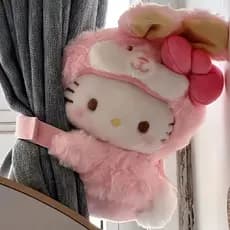 Olá cortinas de brinquedo de gato de pelúcia decoração de casa cortina de decoração de quarto fivela elástica