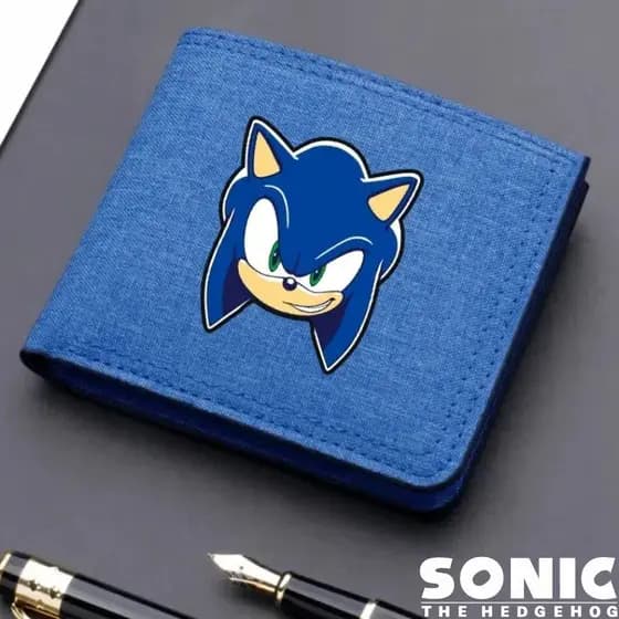 Sonic Lona Carteira Dos Desenhos Animados Impressão Portátil Dobrável Cartão De Banco Moeda Zíper Presente Aniversário D