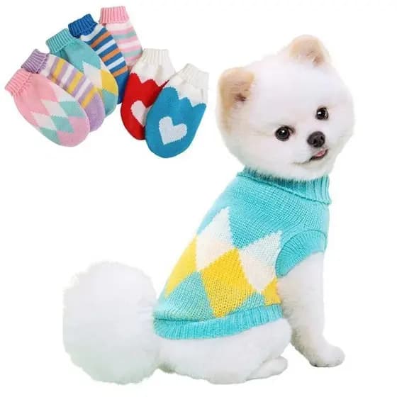 Outono Inverno Cão Camisola De Malha Para Pequeno Gato Macio Aconchegante Roupas Quentes Chihuahua Schnauzer Pet Gola Al