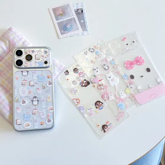 IPhone 17promax 17pro 16promax 16pro Cute Cartoon Crybaby Jellycat Adesivo De Telefone Resistente A Arranhões E À Prova