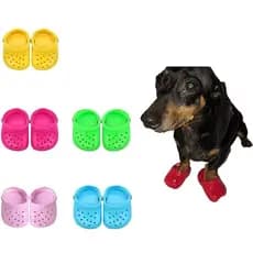 2 pares de sapatos de verão para cães, chinelos vazados, respiráveis, para praia, sandálias casuais sem cadarço, para fi