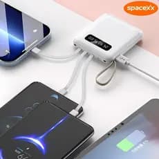Carregador Portátil 10000mah  con 4 cables de carga rápida Banco de energía digital LED com iluminação