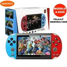 Videogame Portatil A-8290 4.8"/LH-5 6.5" PSP +5000 Jogos Retro 16GB,Console de Mão Memoria Expansivel-Spacexx