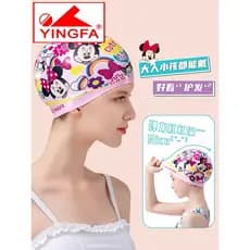 Touca de natação impressa Yingfa adulto unissex moda sem cabeça Silicone à prova d'água touca de natação desenho animado