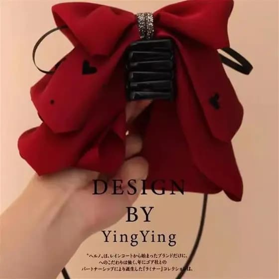 High-End fita arco grampo de cabelo outono inverno novo estilo ano novo clipe vermelho volta cabeça grampo de cabelo rab