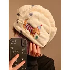 Bonito colorido filhote de cachorro touca de secagem de cabelo feminino Super absorvente de secagem rápida toalha de cab