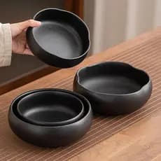 Copo de lavagem de chá de cerâmica japonesa lavagem estilo japonês caneta Zen lavagem Extra grande prato de chá cerimôni