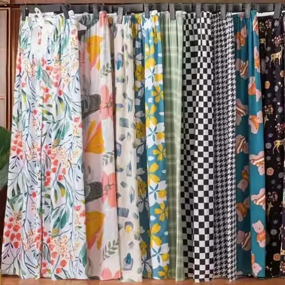 Calças de pijama de seda de algodão senhoras verão estilo fino tamanho grande seda de algodão Artificial pode usar fora
