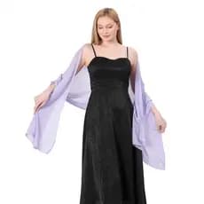 All-Match europeu americano cor sólida Chiffon estendido xale noiva dama de honra grupo vestido de casamento bola festa