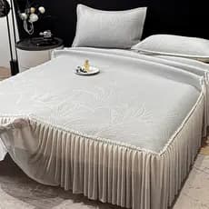 Estilo princesa Jacquard ervilhas de gelo seda gelo legal tapete saia de cama peça única verão ar condicionado tapete ma
