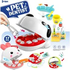Exportação de comércio exterior crianças jogar casa Pet médico brinquedos simulação cães extraindo dentes enchimento cui