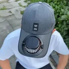 Tampa do ventilador Solar 2026 verão novo estilo adulto recarregável secador de cabelo chapéu malha respirável ao ar liv