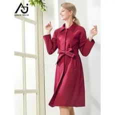 Rosa vermelho blusão feminino jaqueta de comprimento médio elegante 2026 primavera novo estilo Popular topos feminino pr