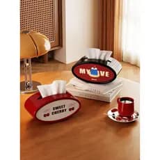 Caixa de tecido Retro casa sala de estar mesa de café caixa de papel luz criativa luxo High-End couro 2026 novo estilo