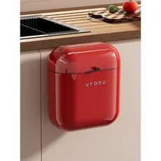 Lixeira de cozinha montada na parede, 2026, novo estilo, alta aparência, sem curvatura, gancho pegajoso, dupla utilizaçã