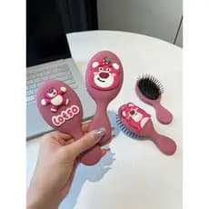 Morango urso almofada de ar pente Mini Airbag pente estudante bonito dos desenhos animados crianças feminino portátil ma